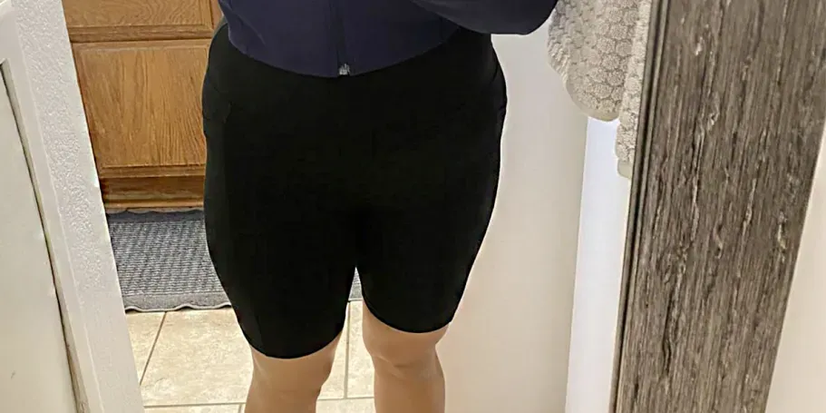 Women’s High Waisted Biker Shorts w/ Pockets 2-Pack