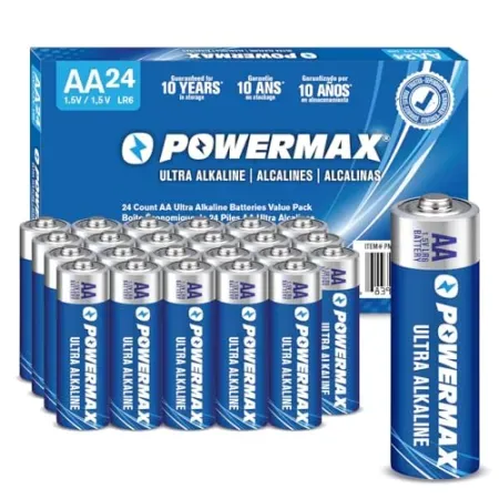 Powermax 24-Count AA Batteries Ultra Long Lasting Alkaline Batteries