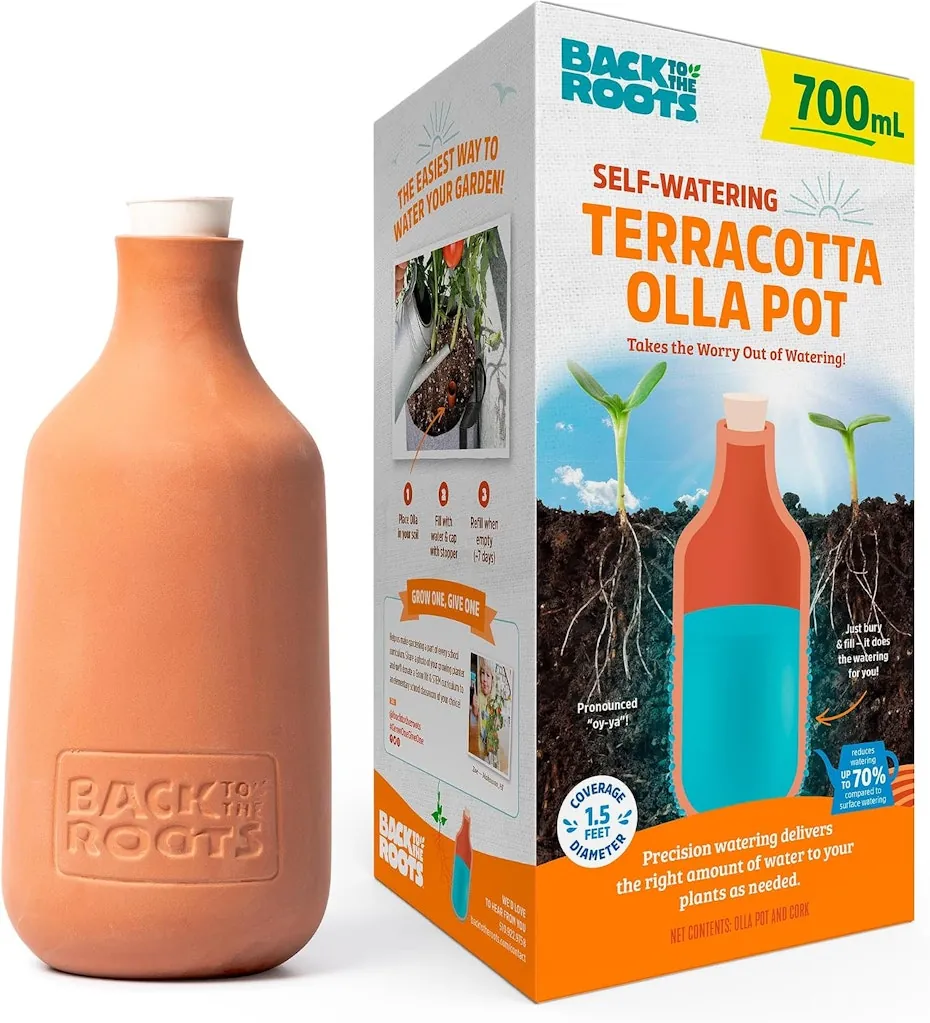 Back to the Roots Self-Watering Terracotta Olla Pot