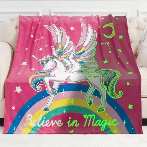 50" x 60" Kids' Lightweight Glow in the Dark Throw Blanket