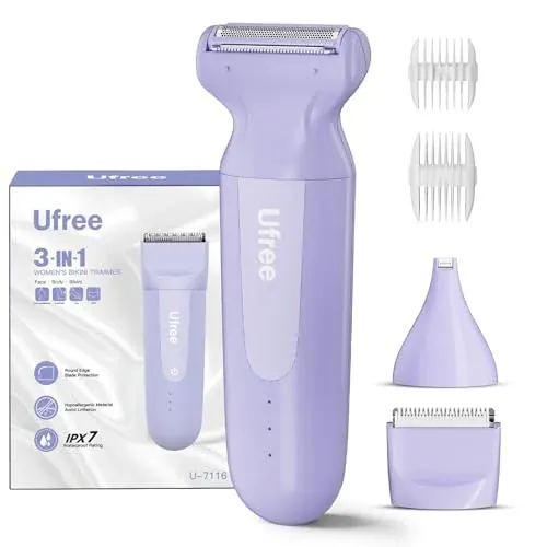 Ufree Women's IPX7 Waterproof 3-in-1 Bikini Trimmer