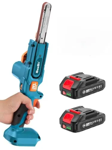 SEESII Cordless Finger Detail Bandfile Belt Sander with 2x2Ah 20V Battery