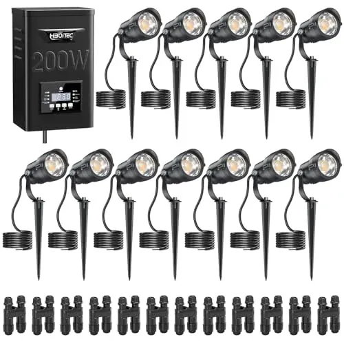 12W Landscape Lighting Kit with 200W Low Voltage Transformer