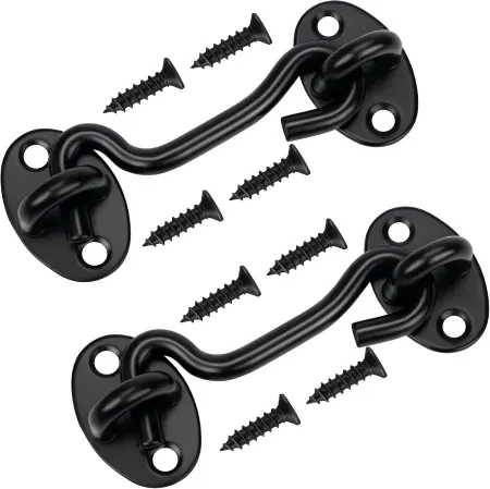2-Pack Rainspire 4" Hook and Eye Gate Door Latch