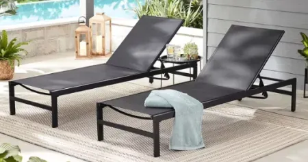 2-Pack Mainstays Dashwood Outdoor Sling Chaise Loungers