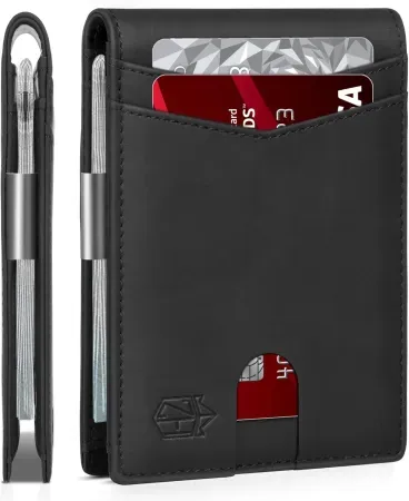 Zitahli RFID-Blocking Slim Leather Bifold Wallet