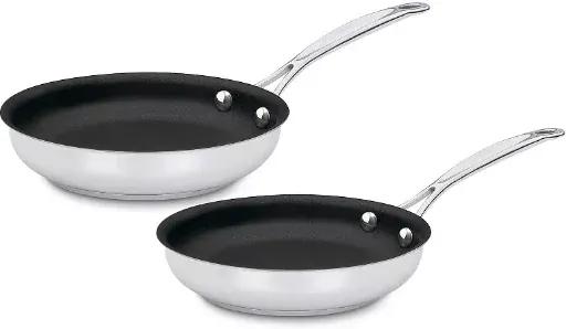 2-Piece Cuisinart Chef's Ceramic Stainless Steel Skillet Set