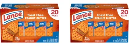40-Count Lance ToastChee Peanut Butter Sandwich Crackers Snack Packs