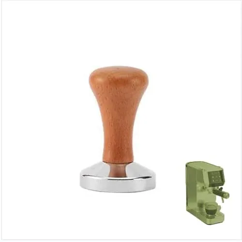 ANAKEY 51mm Espresso Tamper with Light Walnut Handle