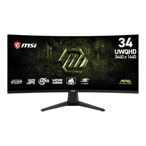 MSI MAG 346CQDF E20 34" 3440x1440 UWQHD 200Hz VA Curved Gaming Monitor