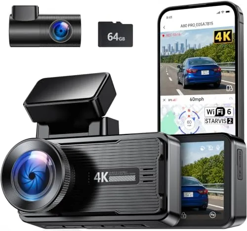 Jomise 4K/1080p Front and Rear Dash Cam