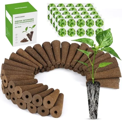 50-Piece Hydroponic Pods Kit with 50 Grow Sponges