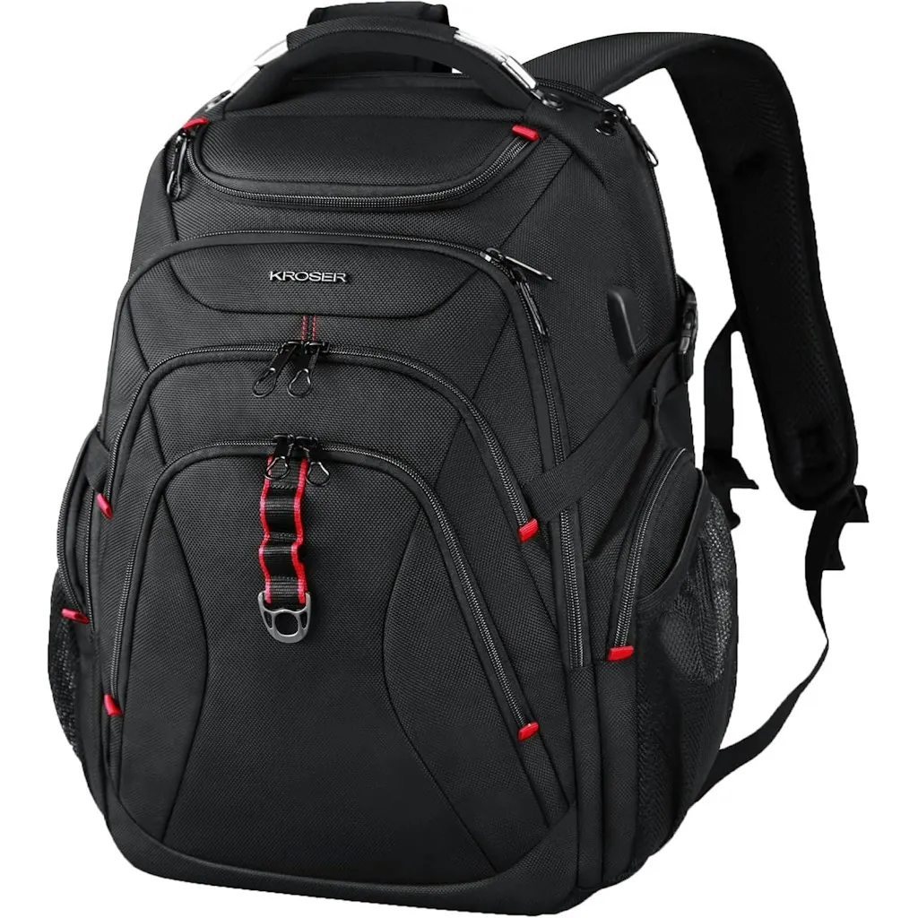 Kroser 17.3" Hard Shell Travel Laptop Backpack w/ USB Port