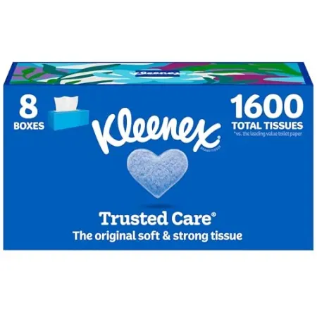1600-Ct Kleenex Trusted Care Facial Tissue
