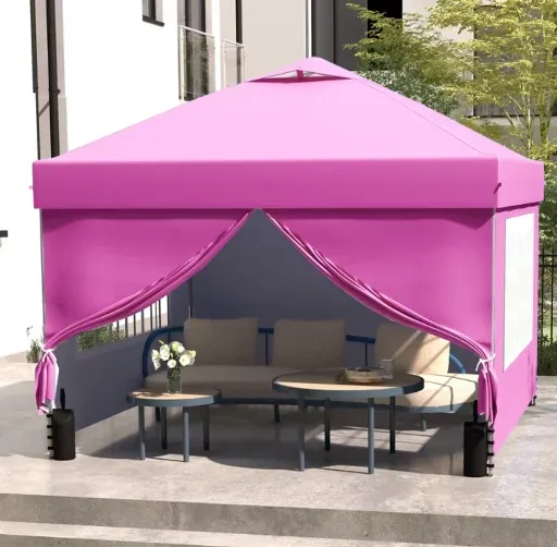 Ainfox 10 x 10 ft. Pop-up Canopy Tent with Sidewalls Pink