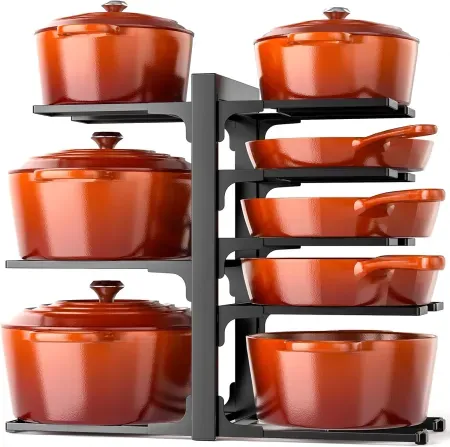 8-Tier Mudeela Under-Cabinet Pots & Pans Organizer Rack