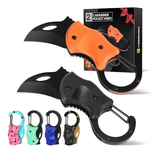 FUNBRO 2 Pack Small Stainless Steel Pocket Knife