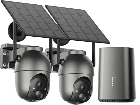 SEHMUA 2-Cam 4MP Olar Powered Security Camera Wireless Outdoor Home System