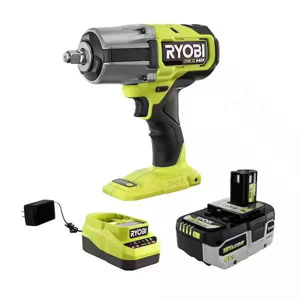 Ryobi One+ 18V Brushless 1/2" High Torque Impact Wrench Kit