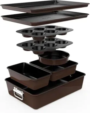 8-Piece NutriChef Nonstick Stackable Bakeware Set
