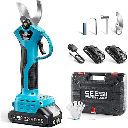 Prime Members: SEESII 1.4" Cordless Pruning Shears w/ 2x 2000mAh Batteries