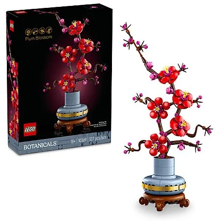 327-Pc LEGO Icons Plum Blossom Flower Décor Building Set