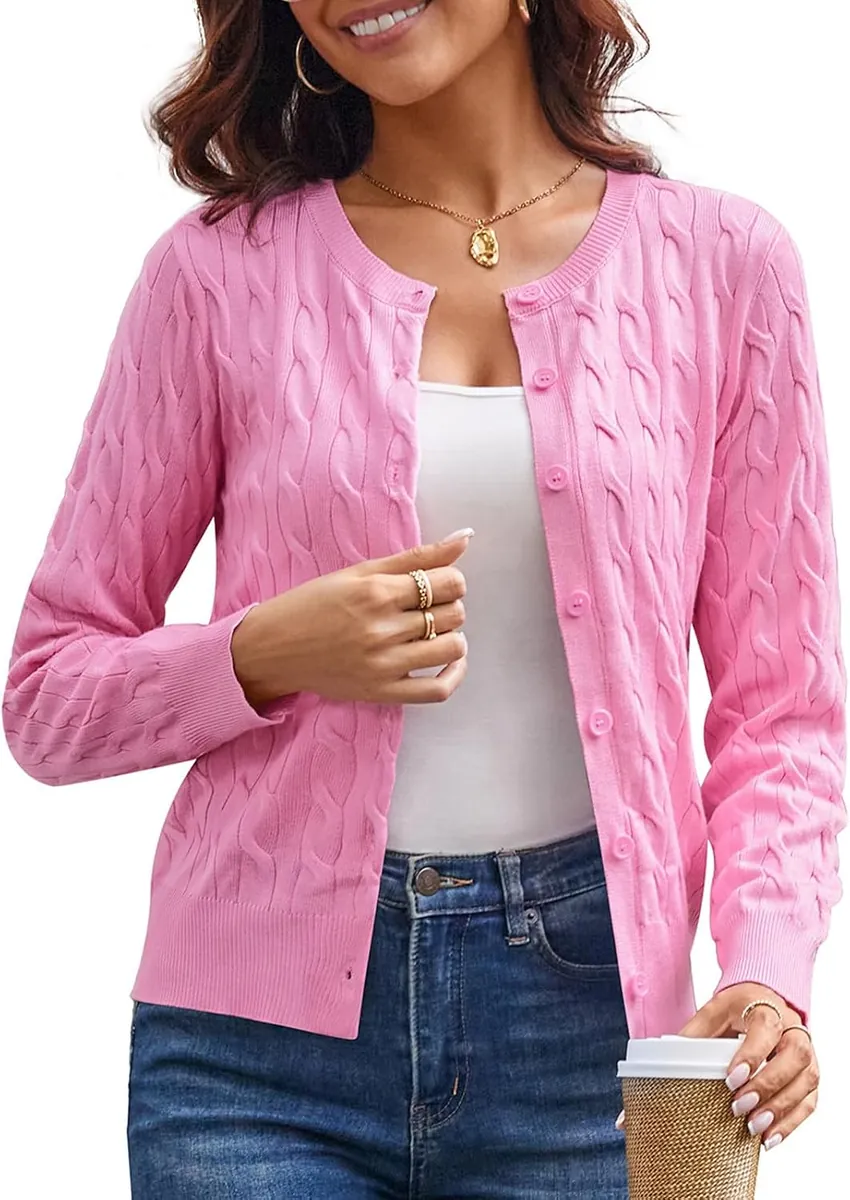 Grace Karin Women’s Cable Knit Cardigan Sweater