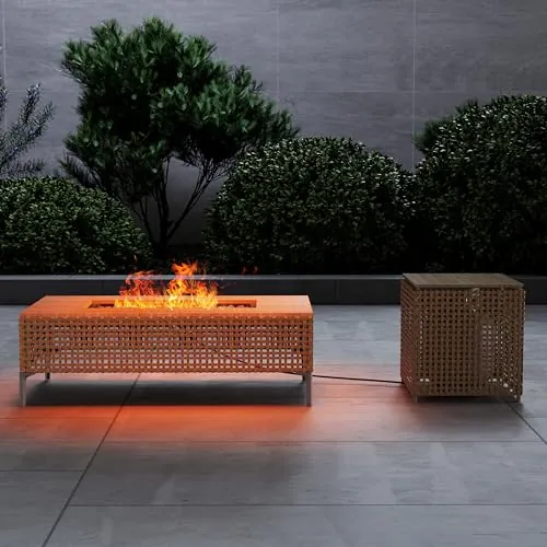 Grand patio 47 Inch Propane Fire Pit Table with Wicker Storage Box