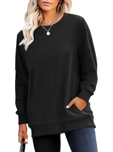 RUMIA Women's Crewneck Long Sleeve Sweatshirt w/ Pocket