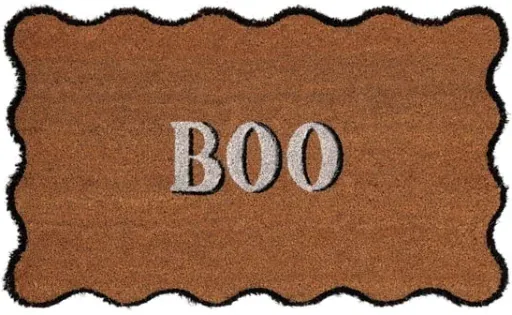 My Texas House Halloween Multicolor Scallop Boo Outdoor Coir Doormat 18x30"