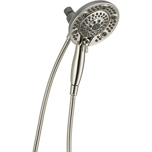 Delta In2ition Two-in-One 5-Spray Shower Head in SpotShield Brushed Nickel