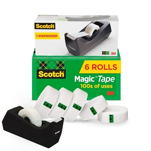 Scotch Tape Dispenser w/ 6 Rolls of Tape