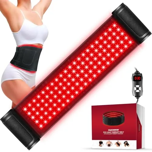 GMOWNW 4-Mode Red Light Therapy XL Belt Wrap w/ Timer Remote Control