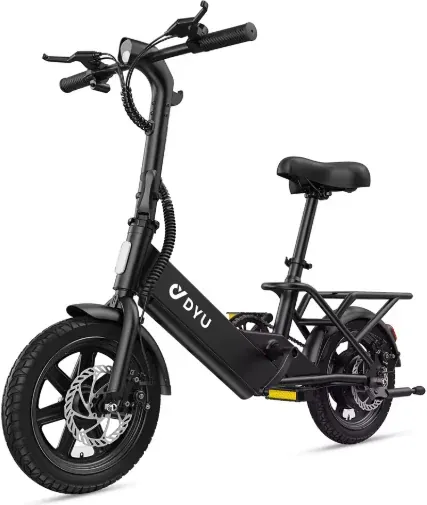 DYU C3-14Mini Folding e-Bike 500W 36V 7.8Ah 20mph 15.5 mile range UL2849 integrated head/tail lights