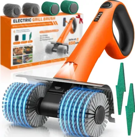 NeatLt Electric Dual Rotating Heads Cordless BBQ Grill Cleaner