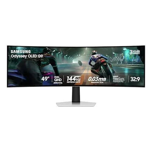 Samsung 49" Odyssey OLED G9 (G91SD) Dual QHD QD-OLED Curved Gaming Monitor