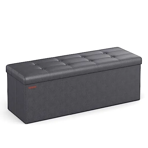 Songmics Mazie 43" Folding Storage Ottoman Bench