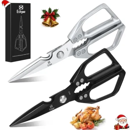 2-Pack Ethyxe Heavy Duty Japanese Stainless Steel Kitchen Scissors Shears Set