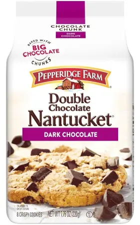 7.75oz Pepperidge Farm Nantucket Double Dark Chocolate Chunk Cookie Bag