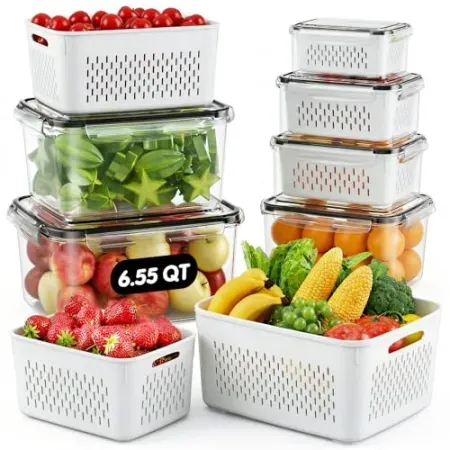 6-Pack JSCARES Fruit Storage Containers with Removable Colander