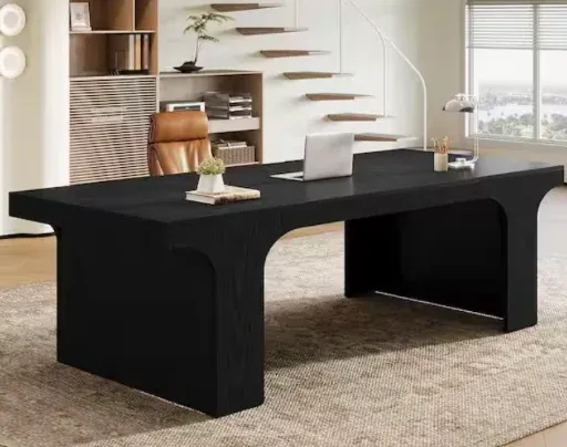 Moronia 71" Black Executive Office Desk w/ Arched Design