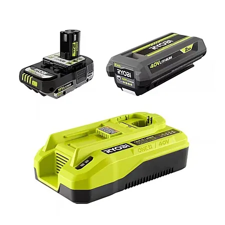 RYOBI ONE+ 18V/40V Kit w/ 18V 2Ah, 40V 2Ah, & Dual Platform Charger