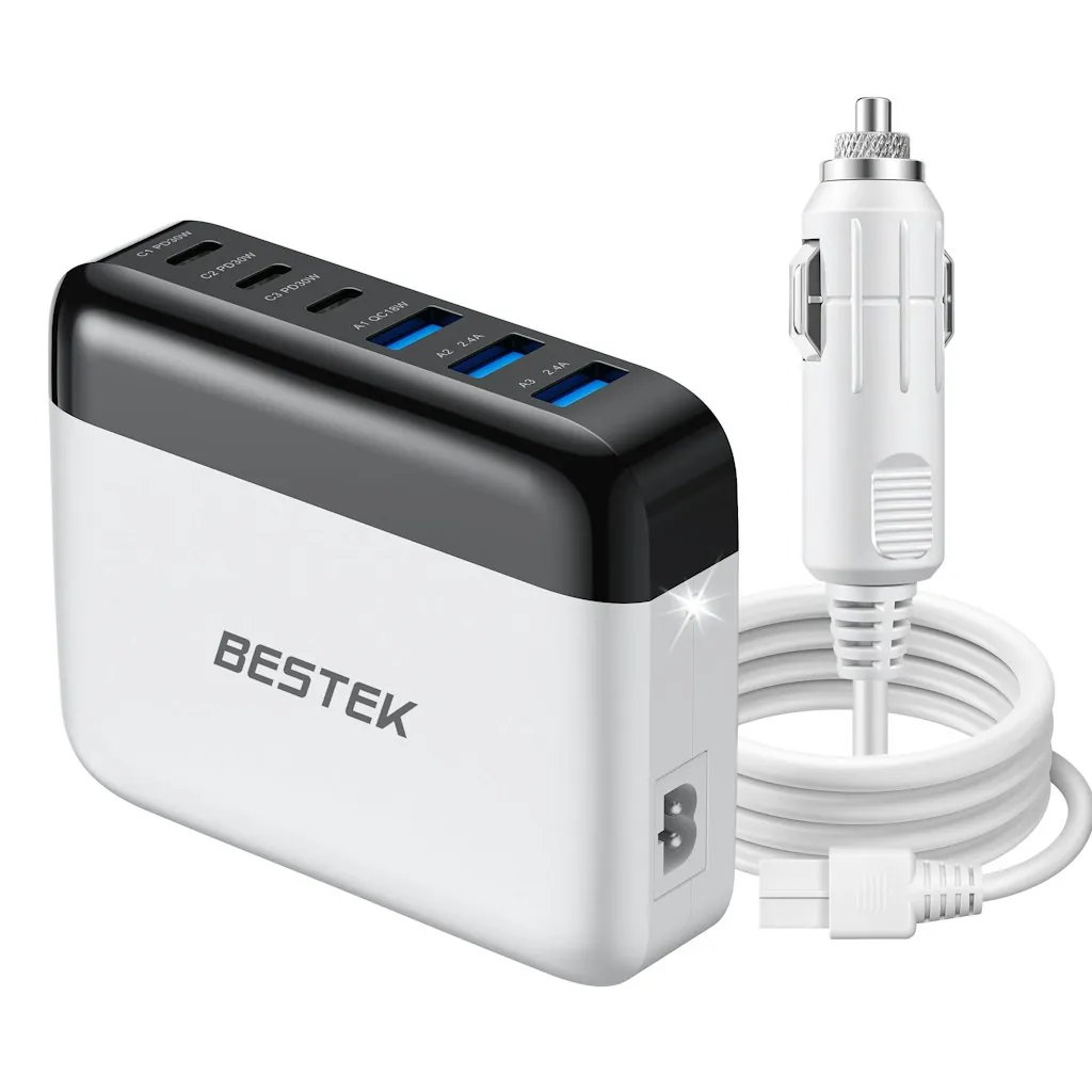 BESTEK 6-Port 125W USB Car Charger