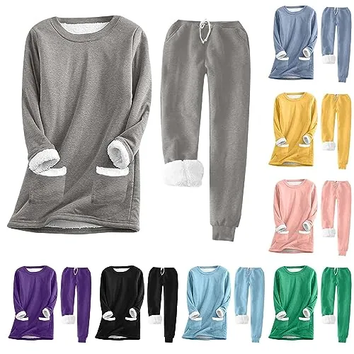 Fleece Lined Shirts and Pants 2-Piece Set