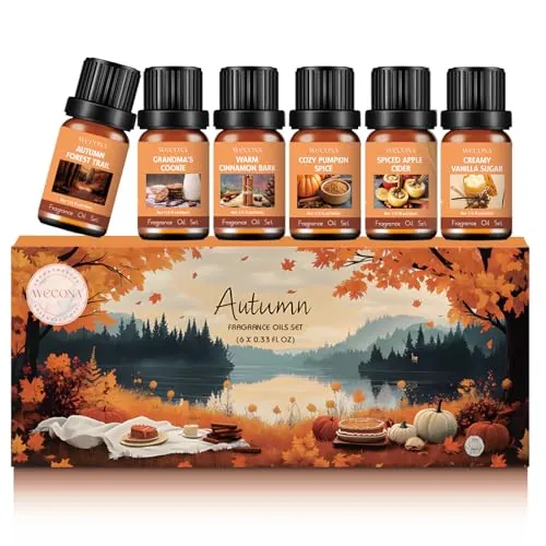 Fall Essential Oils Set, 6 x 10 mL Fall Scents for Diffuser