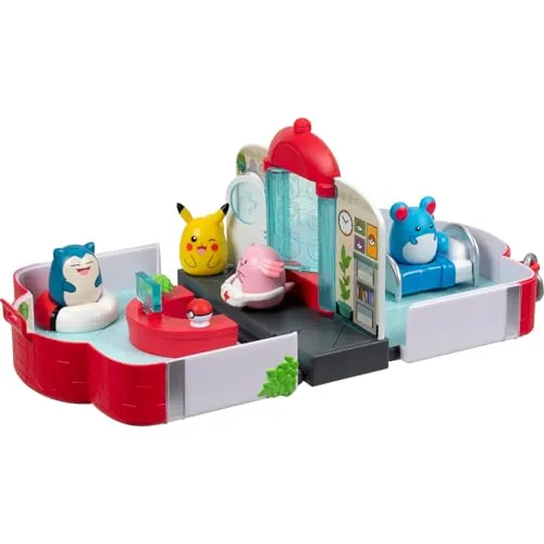 Squish-a-longs Pokémon Center Playset (Pikachu, Chansey, Marill, Snorlax)