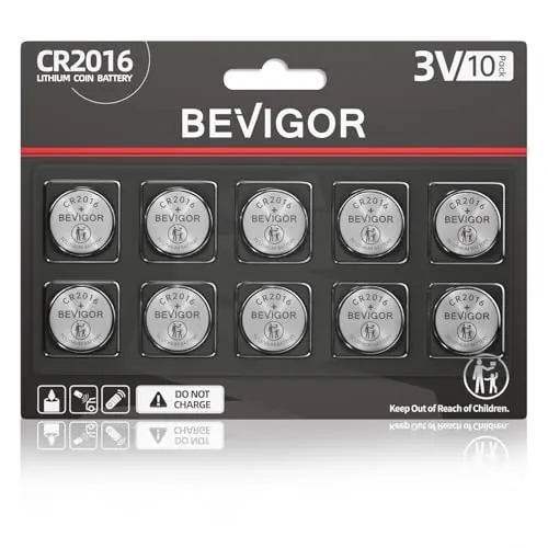 Bevigor CR2016 3V Lithium Coin Battery 10-Pack