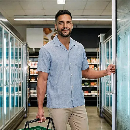 VRST Men's Chambray Resort Shirt