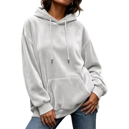 Fuzzy Pullover Hoodies with Pockets