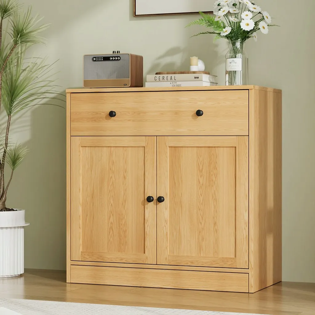 One Allium Way Marta Shaker Wood Accent Cabinet w/ Drawer